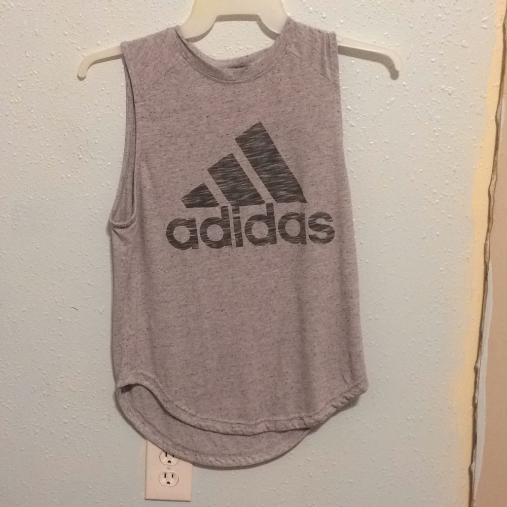 Adidas Light-Grey Tank Top. Sports Wear.